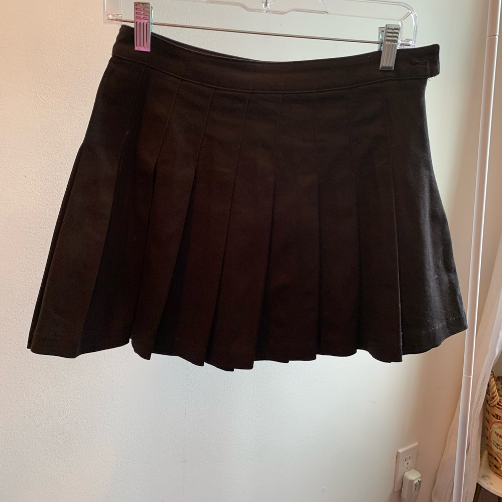 Black Pleated Mini Skirt